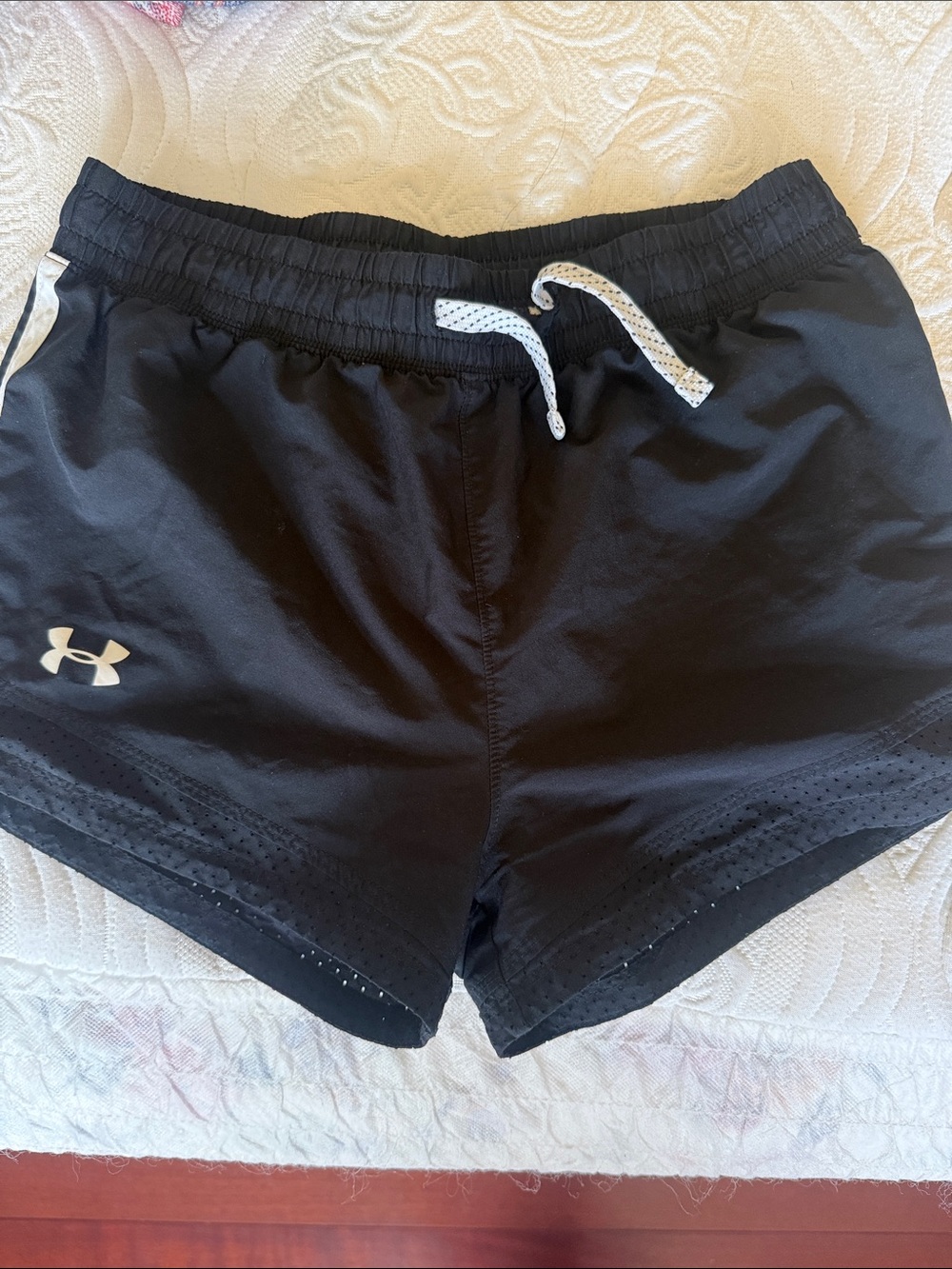 Under Armour Black Shorts with White Drawstring